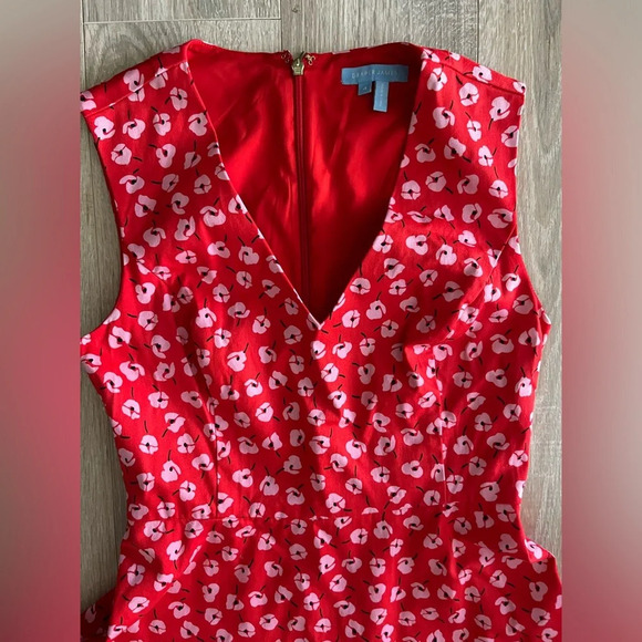 Draper James Women’s Red and Pink Poppy Floral Sleeveless Dress - Size 4 - Picture 5 of 6
